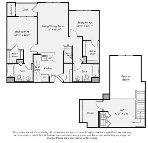 A floorplan of an apartment home